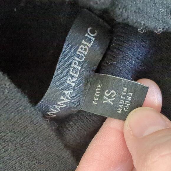 Banana Republic Womens Mock Neck Sweater Black XSP Petite Classic Classy - Picture 4 of 6